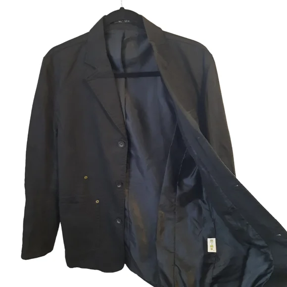 Y2K Vintage E-GE Men's Cotton Graphic Print Embroidery Back Blazer